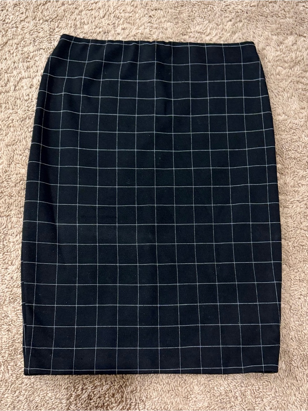 New Look Black Pencil Skirt with White Grid